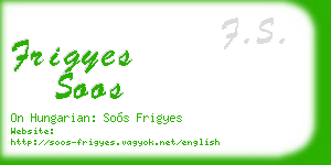 frigyes soos business card